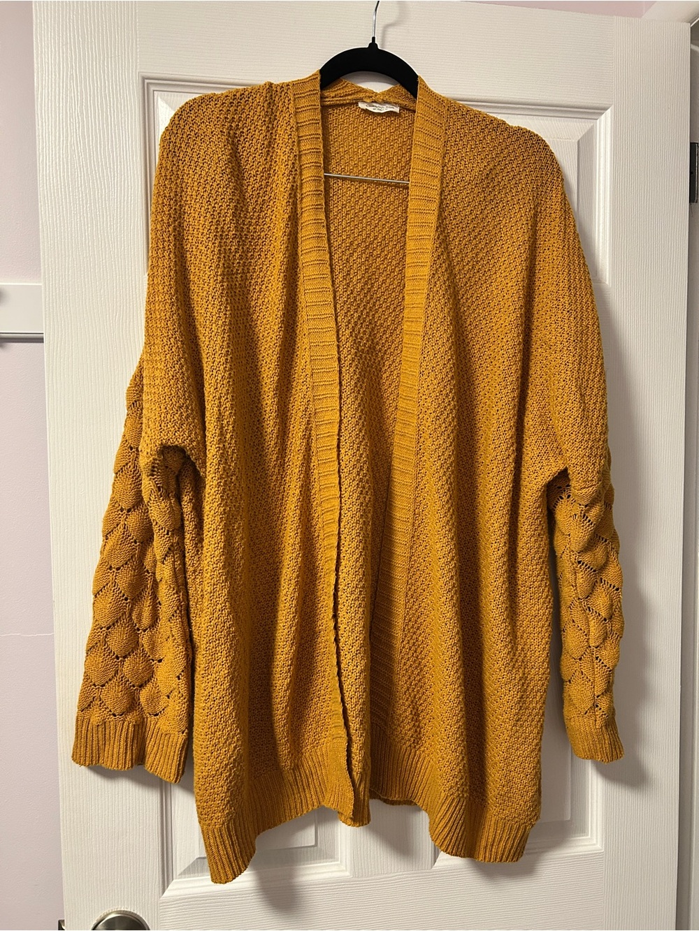 Chic Soul Mustard Open Cardigan